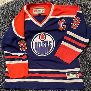 CCM Heroes of Hockey NHL Wayne Gretzky Edmonton Oilers Youth XL Jersey